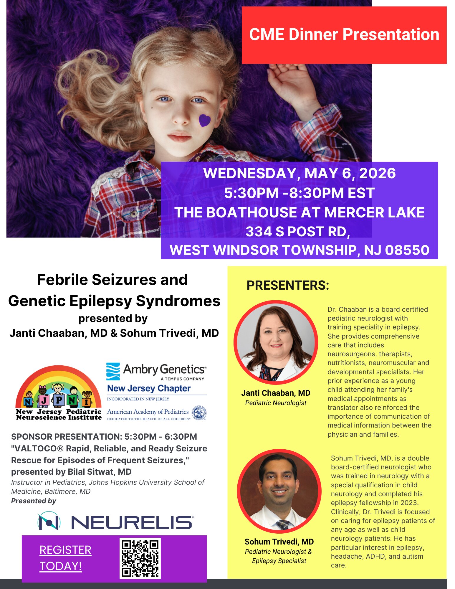 Febrile Seizures and Genetic Epilepsy Syndromes CME flyer, May 6, 2026